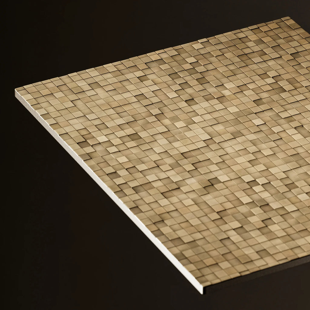 Mosaic Brass 3D Metal Panel PBR Texture - Example Scene Visualization | Superellipse