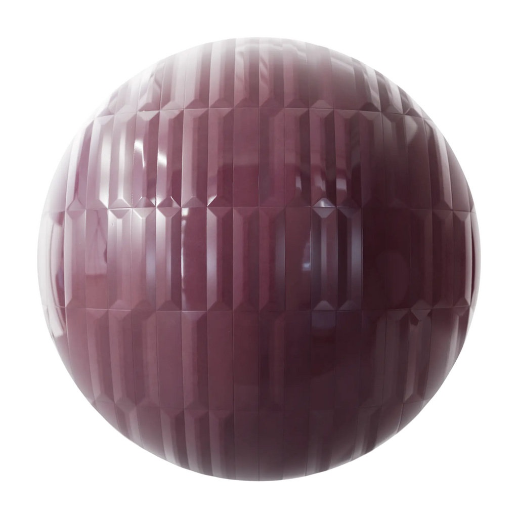 Mixed Bevel Mulberry Stacked Tile PBR Texture - Sphere Swatch Preview | Superellipse
