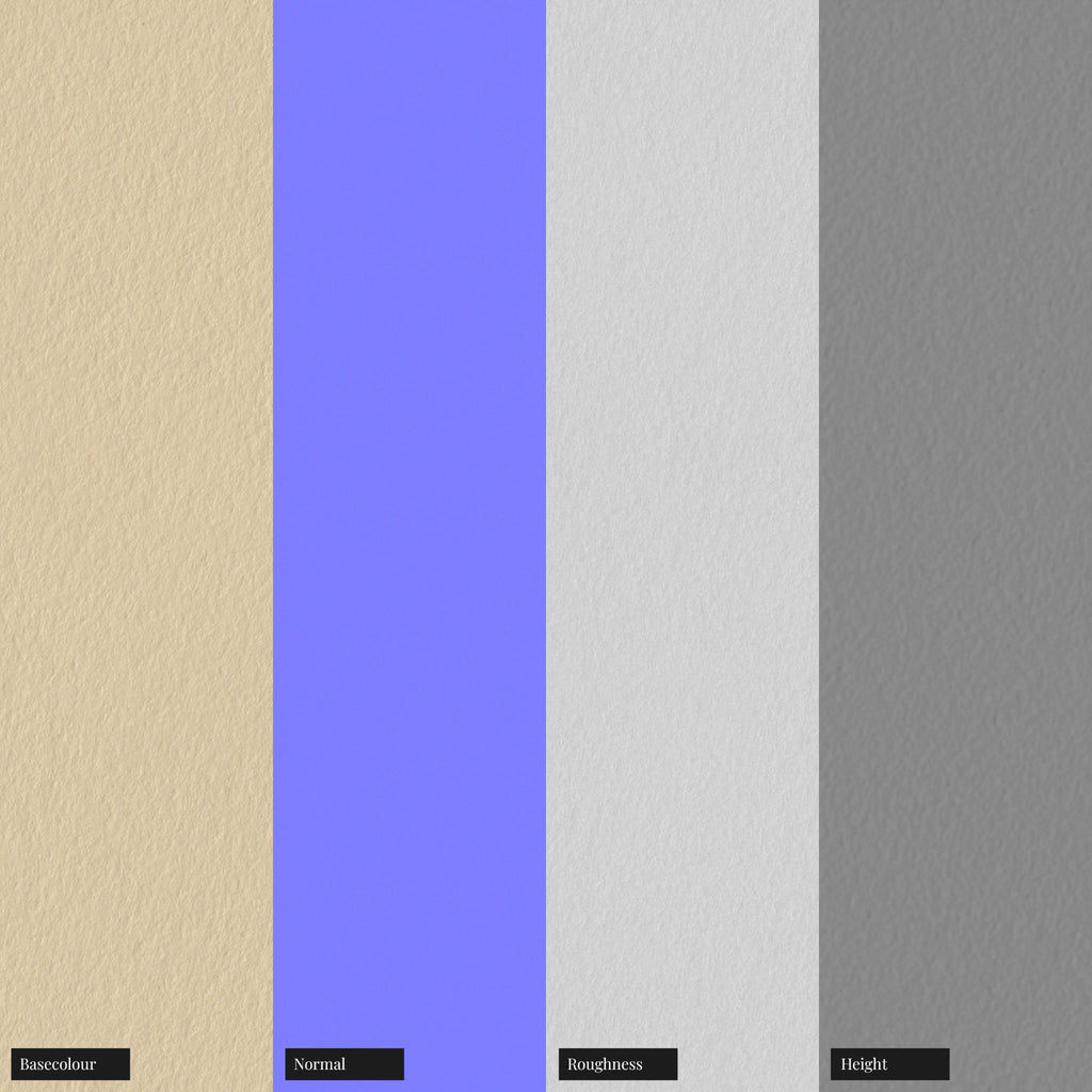 Watercolour Professional Tinted Cream Paper PBR Texture - Example Scene Visualization | Superellipse