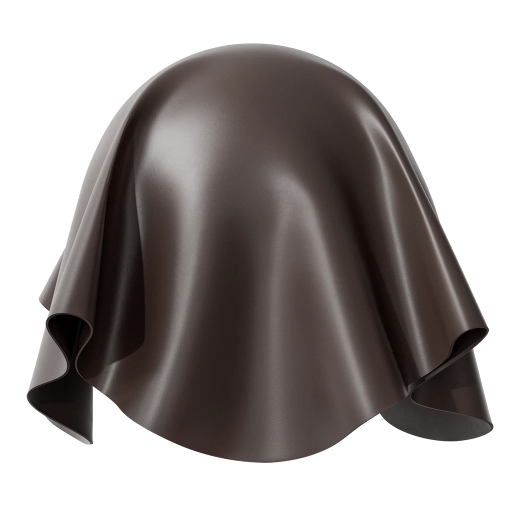 Dark Nut Aniline Fine Grain Leather PBR Texture - Sphere Swatch Preview | Superellipse