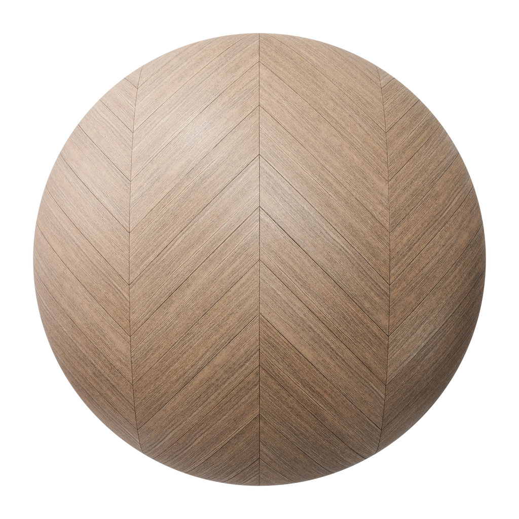 Natural Oak Chevron Wood Floor PBR Texture - Sphere Swatch Preview | Superellipse