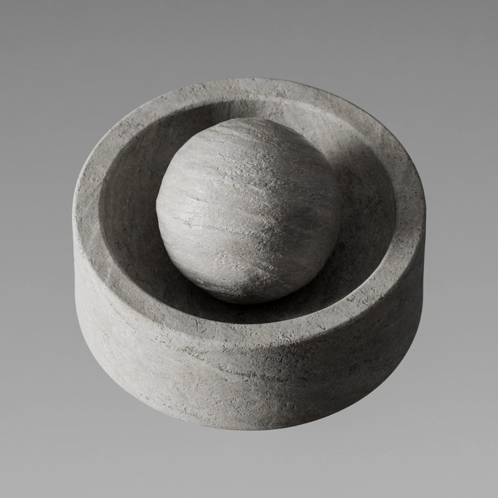 Ash Grey Natural Cut Limestone PBR Texture - Example Scene Visualization | Superellipse