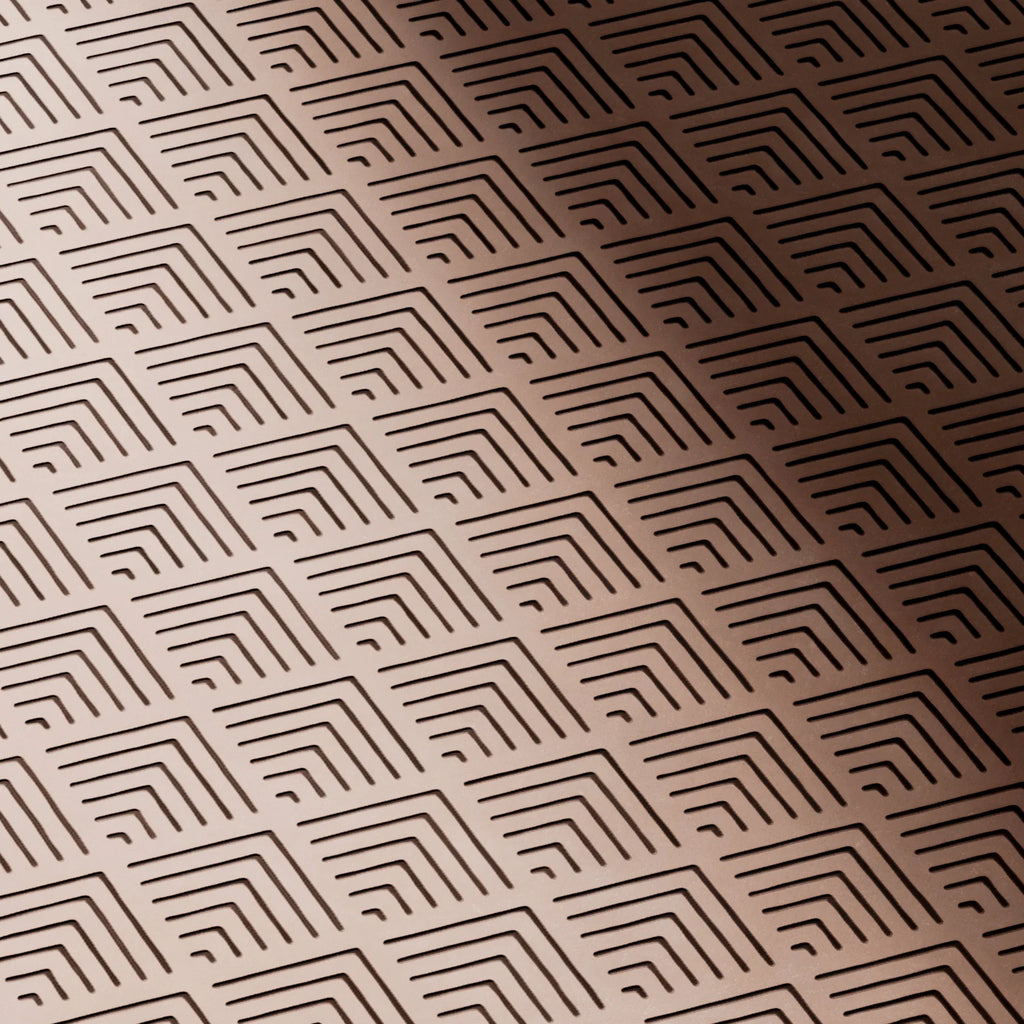 Etched Copper Panel Art Deco PBR Texture - Example Scene Visualization | Superellipse