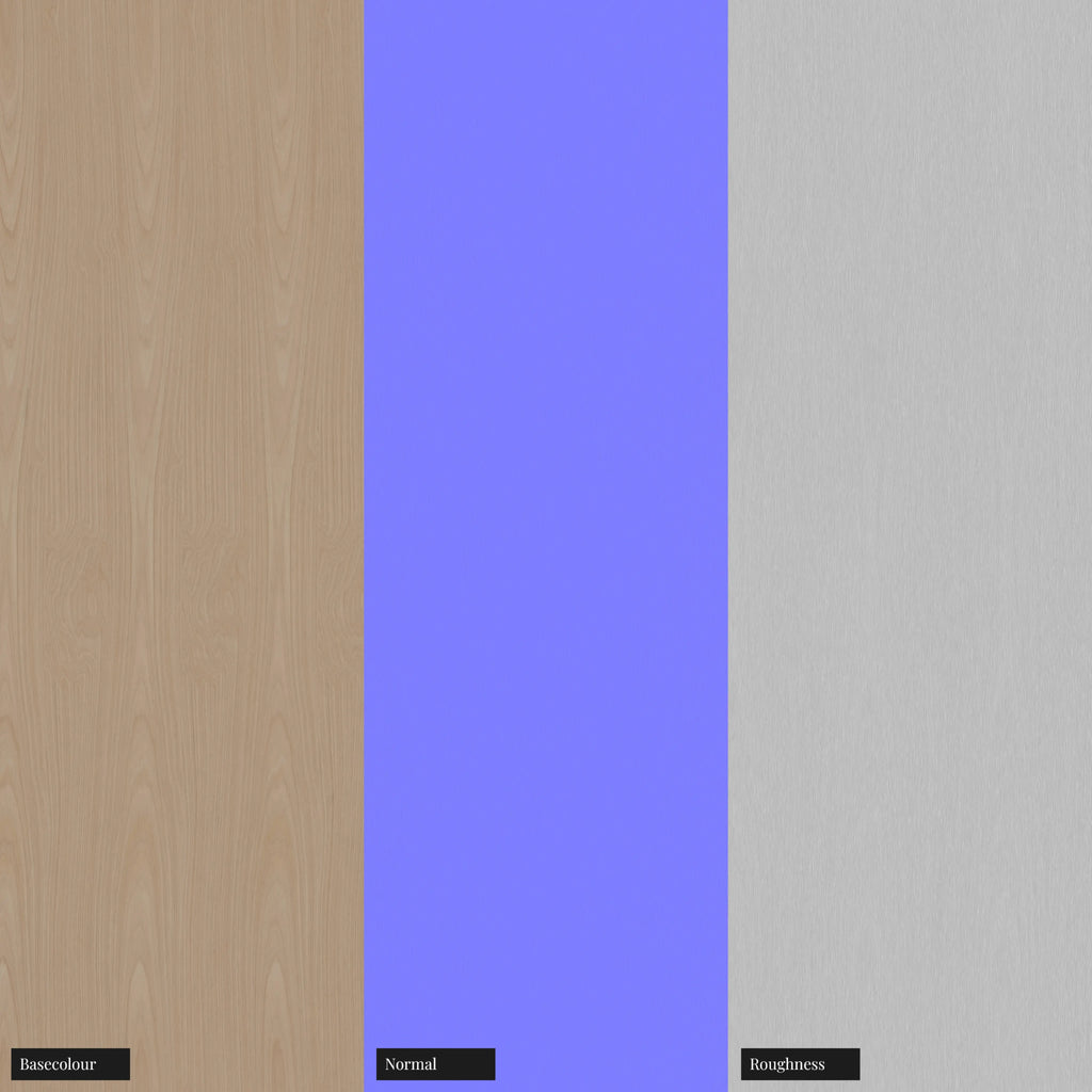 Ash Slip Matched Natural Veneer Wood PBR Texture - Example Scene Visualization | Superellipse