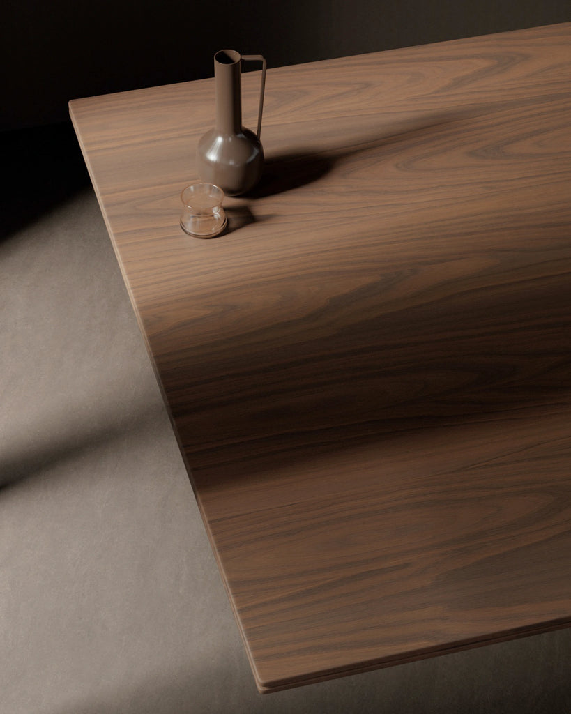 Walnut Cathedral Grain Wood Veneer PBR Texture - Example Scene Visualization | Superellipse