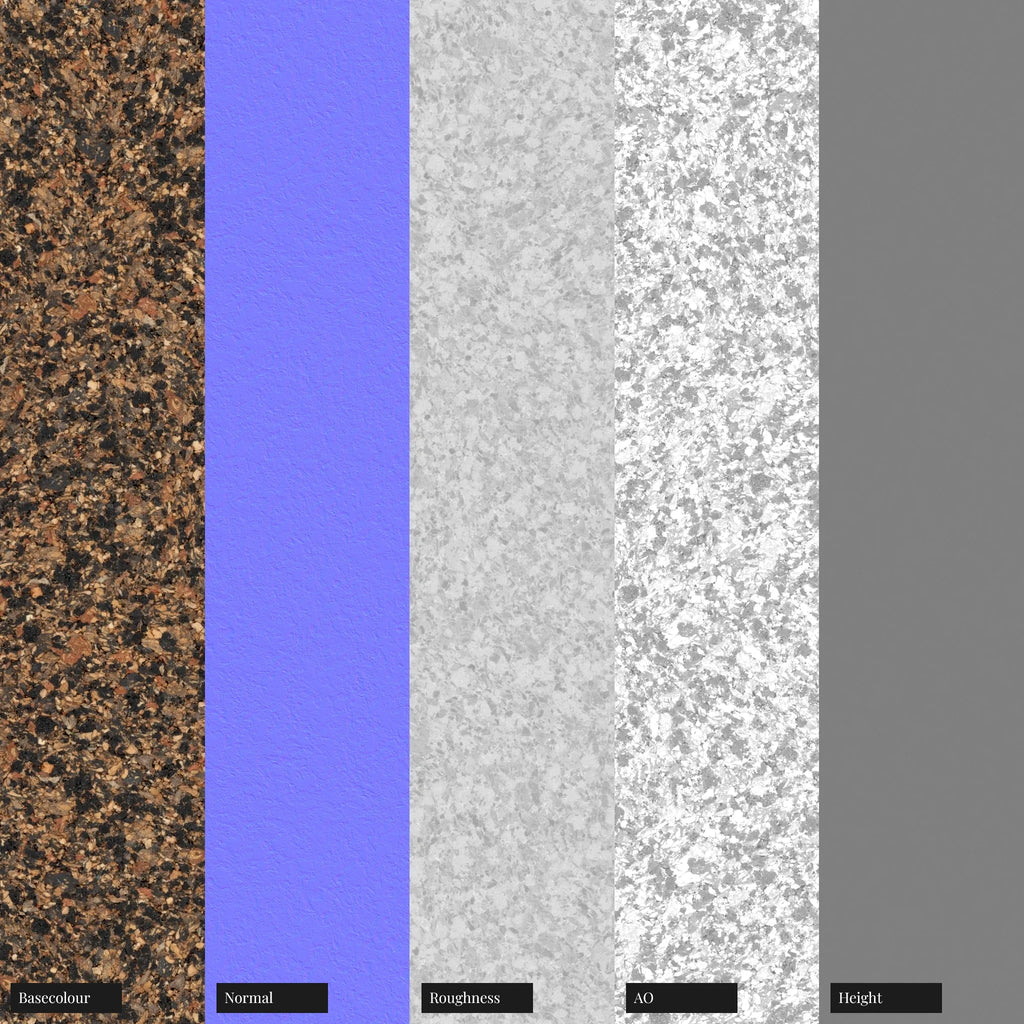 Dark Speckled Cork Rubber Composite PBR Texture - Example Scene Visualization | Superellipse