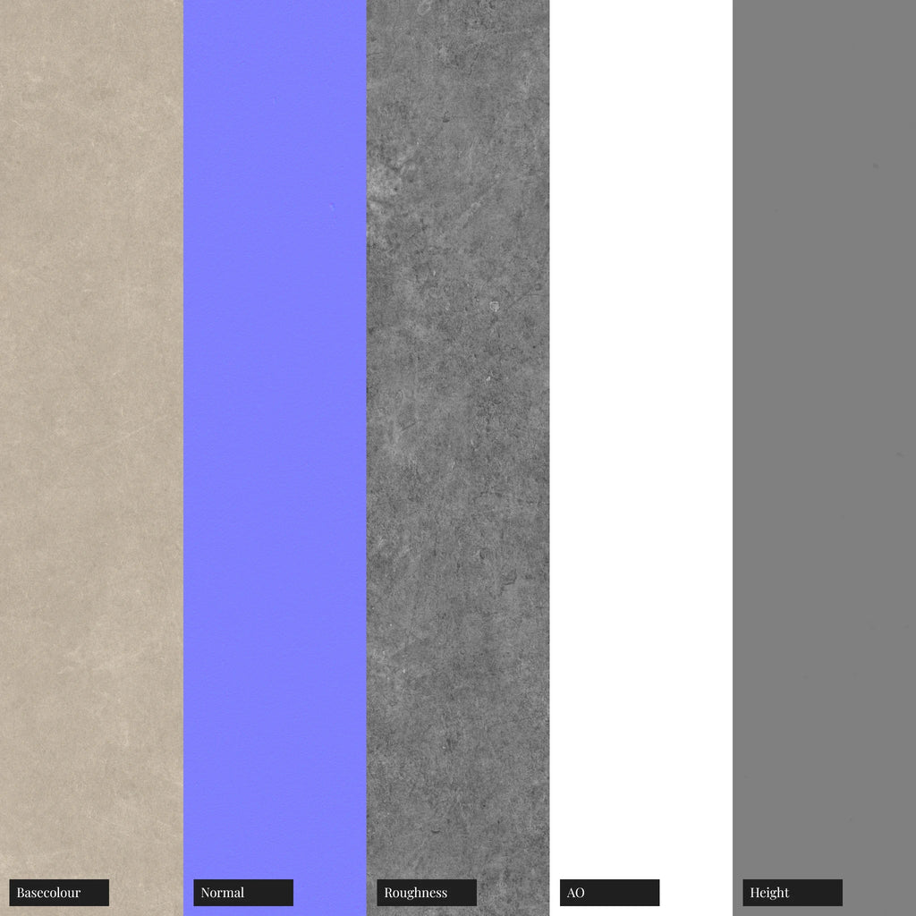 Cream Buff Pigmented Concrete PBR Texture - Example Scene Visualization | Superellipse