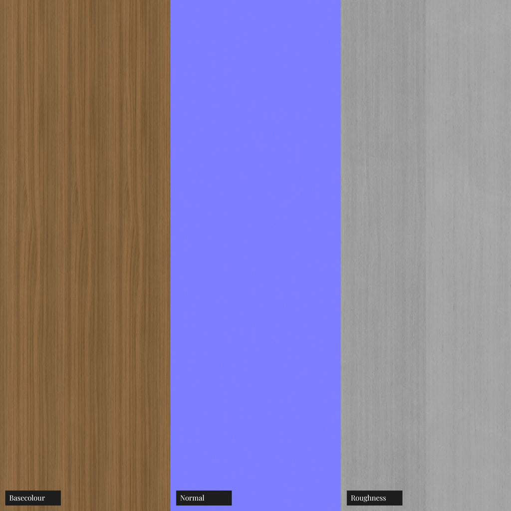 Oak Slip Matched Veneer Natural Finish Wood PBR Texture - Example Scene Visualization | Superellipse