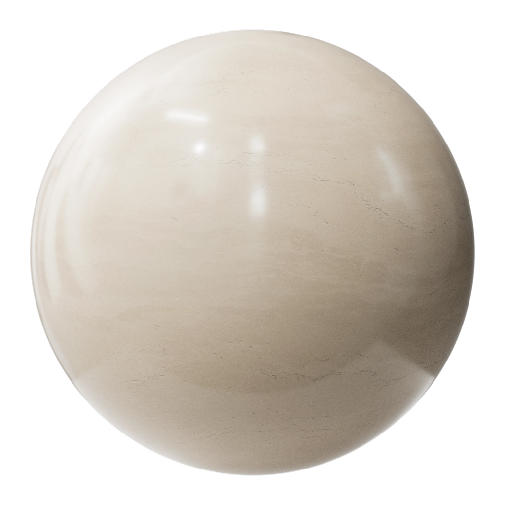 Polished Fine Travertine PBR Texture - Sphere Swatch Preview | Superellipse
