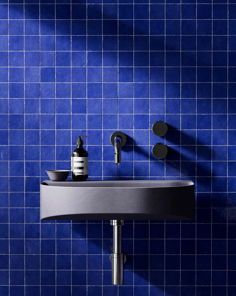 Zellige Cobalt Blue Square Tile PBR Texture - Example Scene Visualization | Superellipse