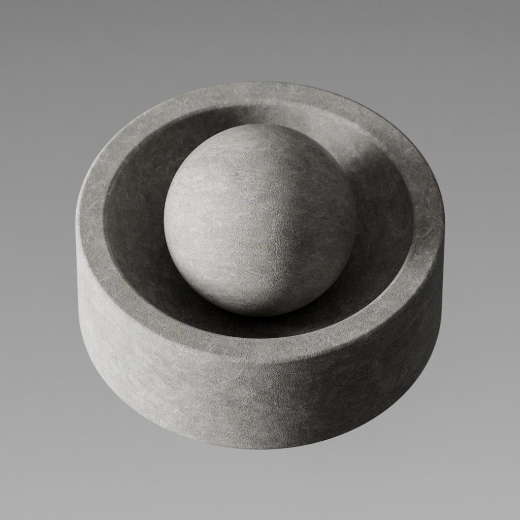 Ash Grey Sandblasted Limestone PBR Texture - Example Scene Visualization | Superellipse