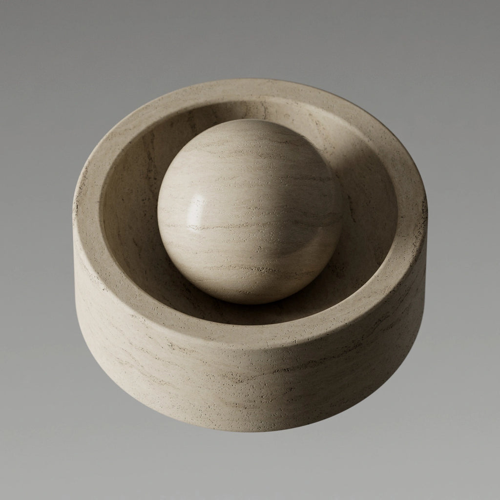 Honed Travertine Unfilled PBR Texture - Example Scene Visualization | Superellipse