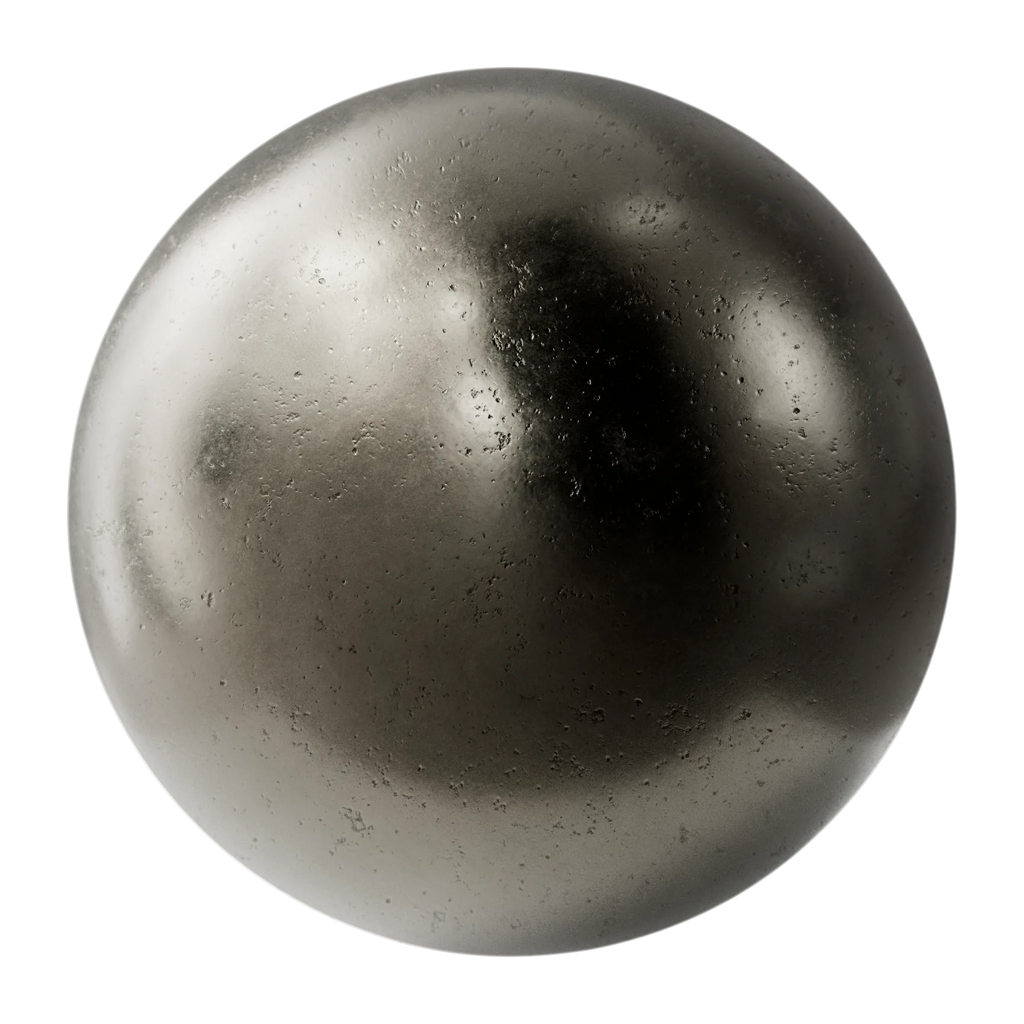 Cast Nickel Metal PBR Texture - Sphere Swatch Preview | Superellipse