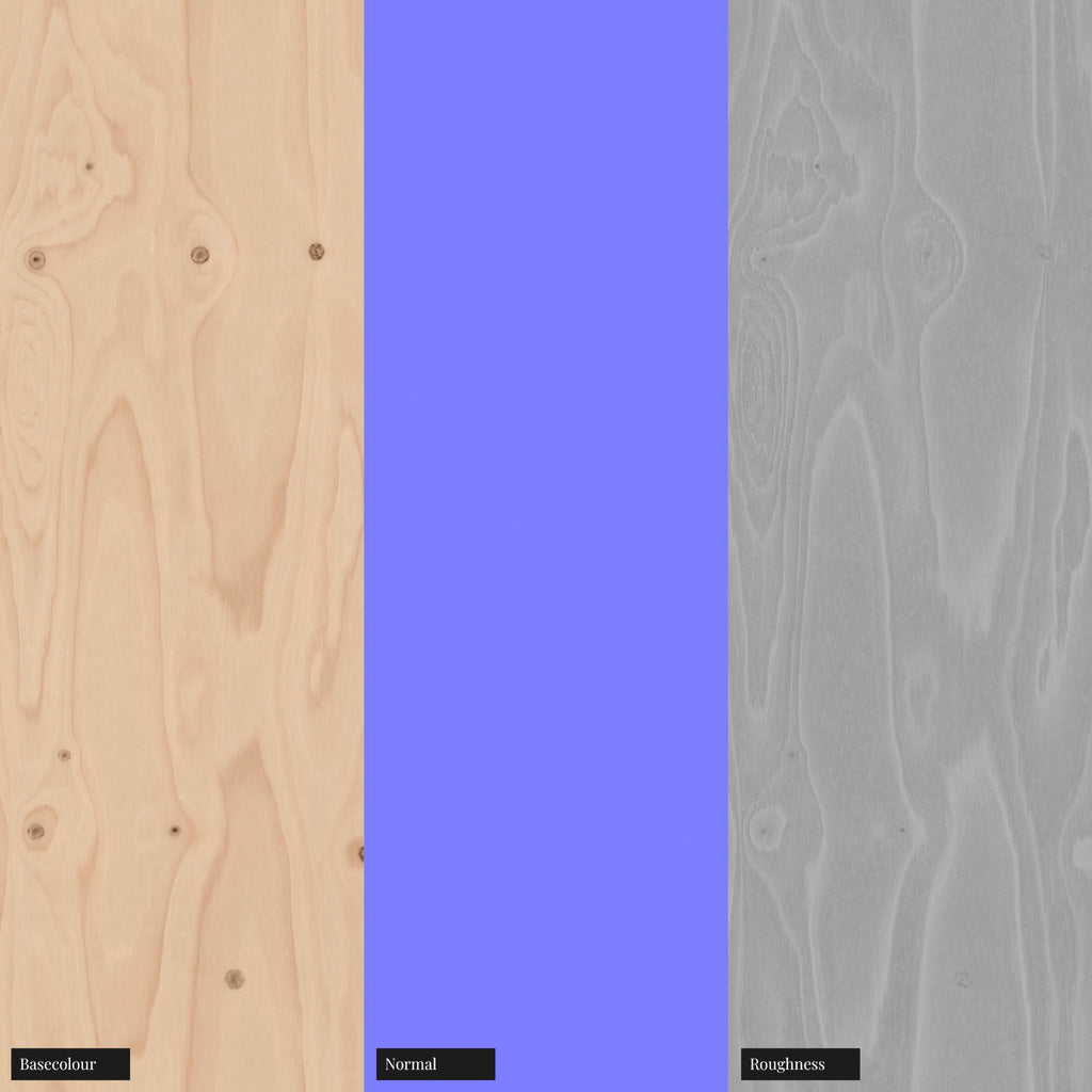 Plywood Wood Veneer PBR Texture - Example Scene Visualization | Superellipse