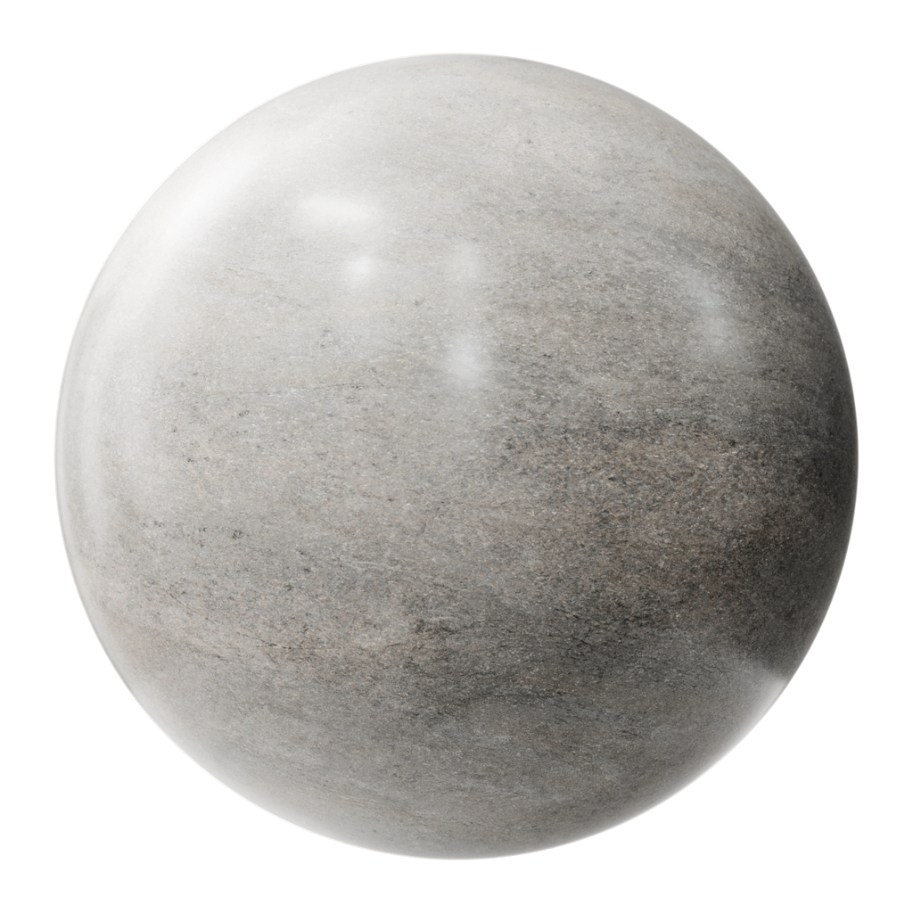 Ash Grey Polished Limestone PBR Texture - Sphere Swatch Preview | Superellipse