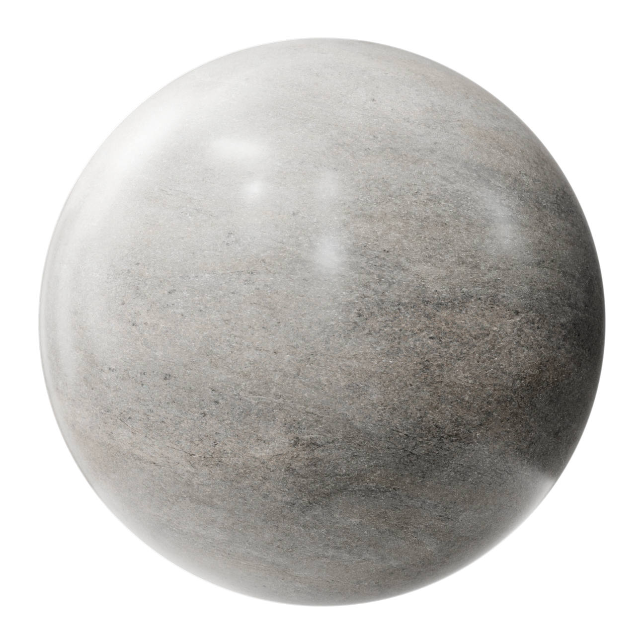 Ash Grey Polished Limestone PBR Texture - Sphere Swatch Preview | Superellipse
