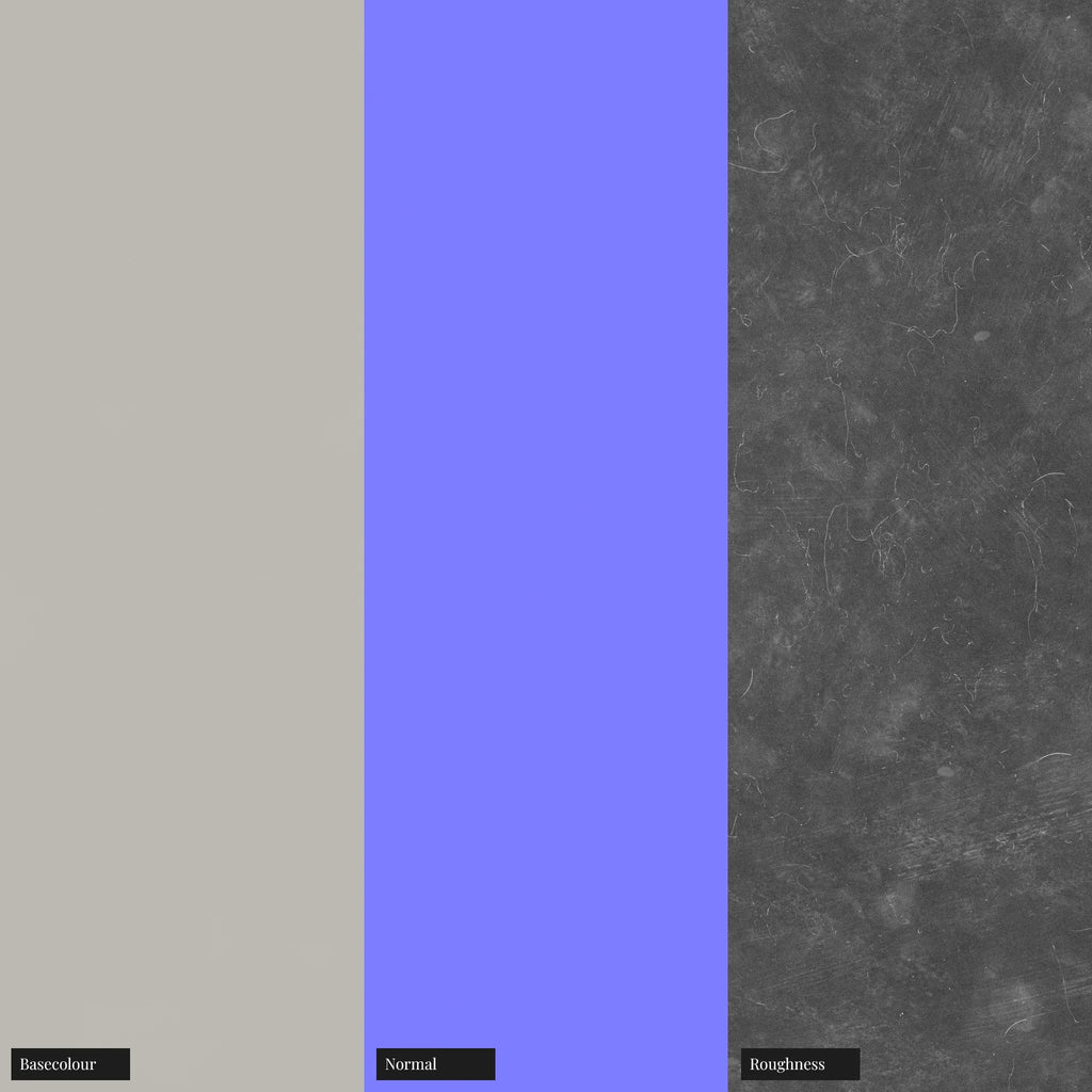 Pavillion Grey Lightly Worn Plastic PBR Texture - Example Scene Visualization | Superellipse