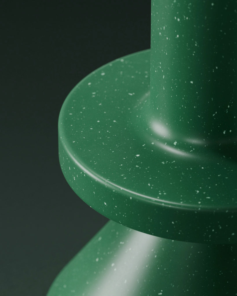 Vibrant Green Terrazzo Plastic Small PBR Texture - Example Scene Visualization | Superellipse