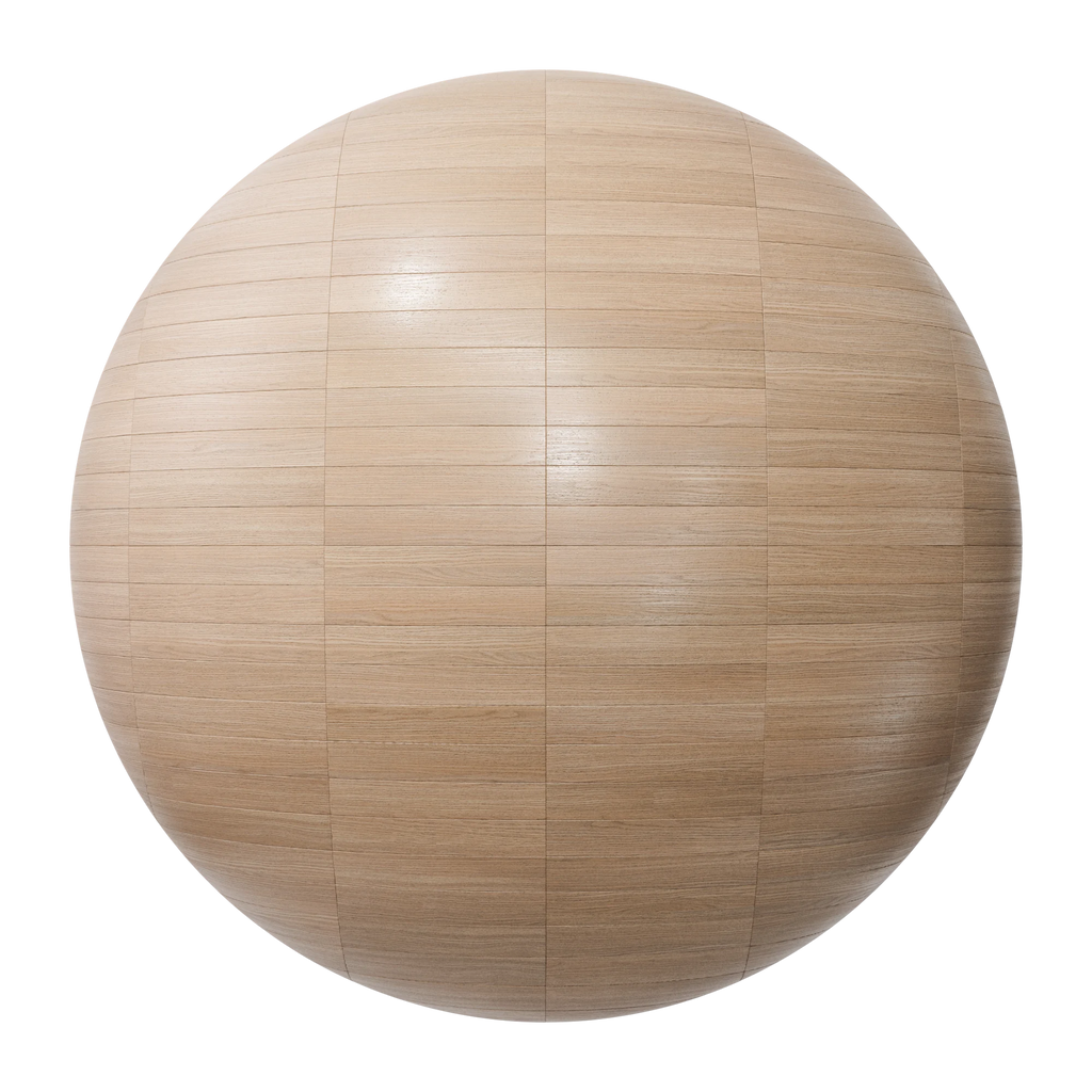 Natural Oak Stack Bond Parquet Wood Floor PBR Texture - Sphere Swatch Preview | Superellipse