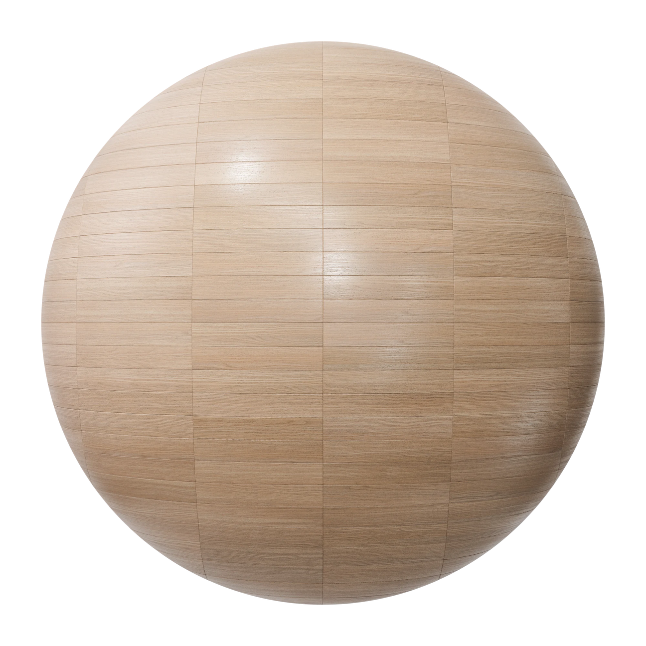Natural Oak Stack Bond Parquet Wood Floor PBR Texture - Sphere Swatch Preview | Superellipse