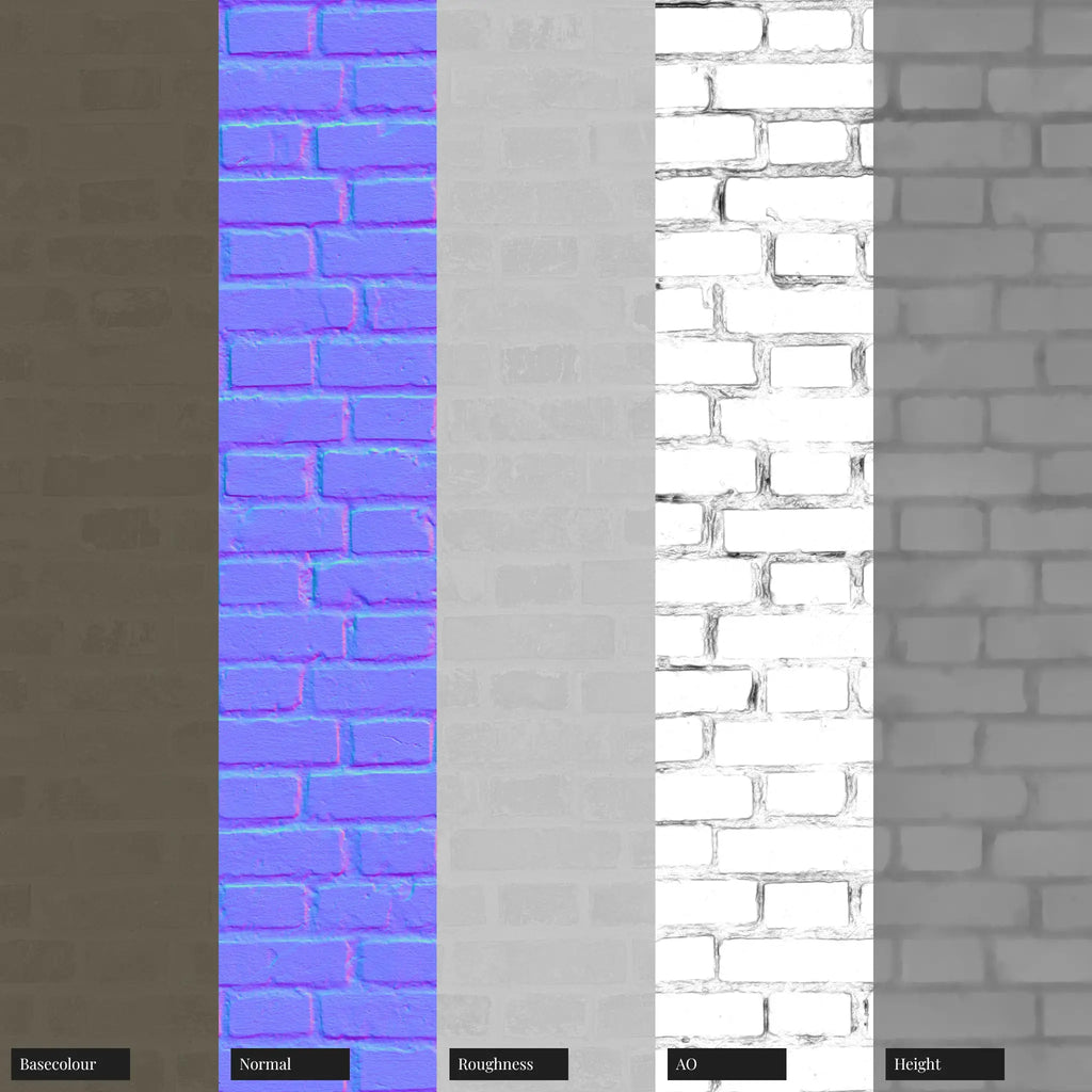 Rustic Painted Brick Pantalon Olive PBR Texture - Example Scene Visualization | Superellipse