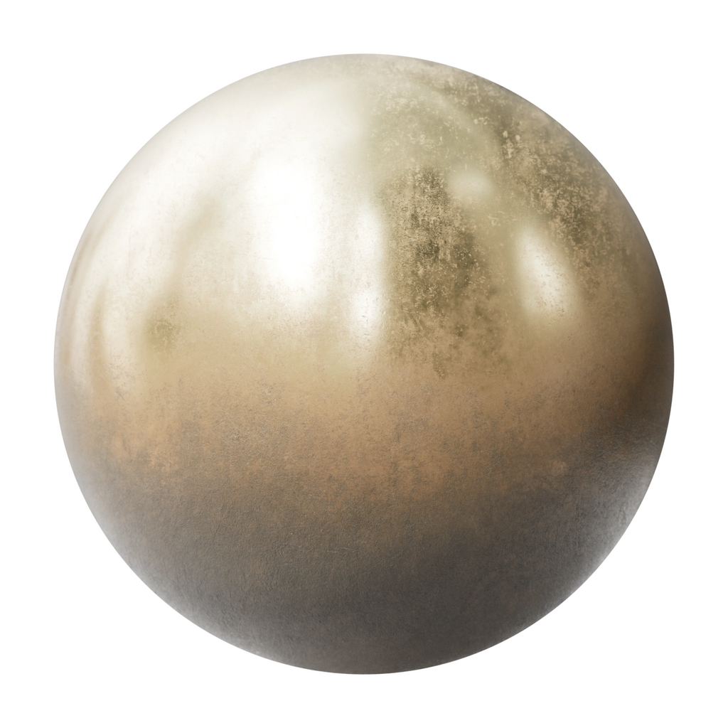 Burnished Jesmonite Brass Composite PBR Texture - Sphere Swatch Preview | Superellipse