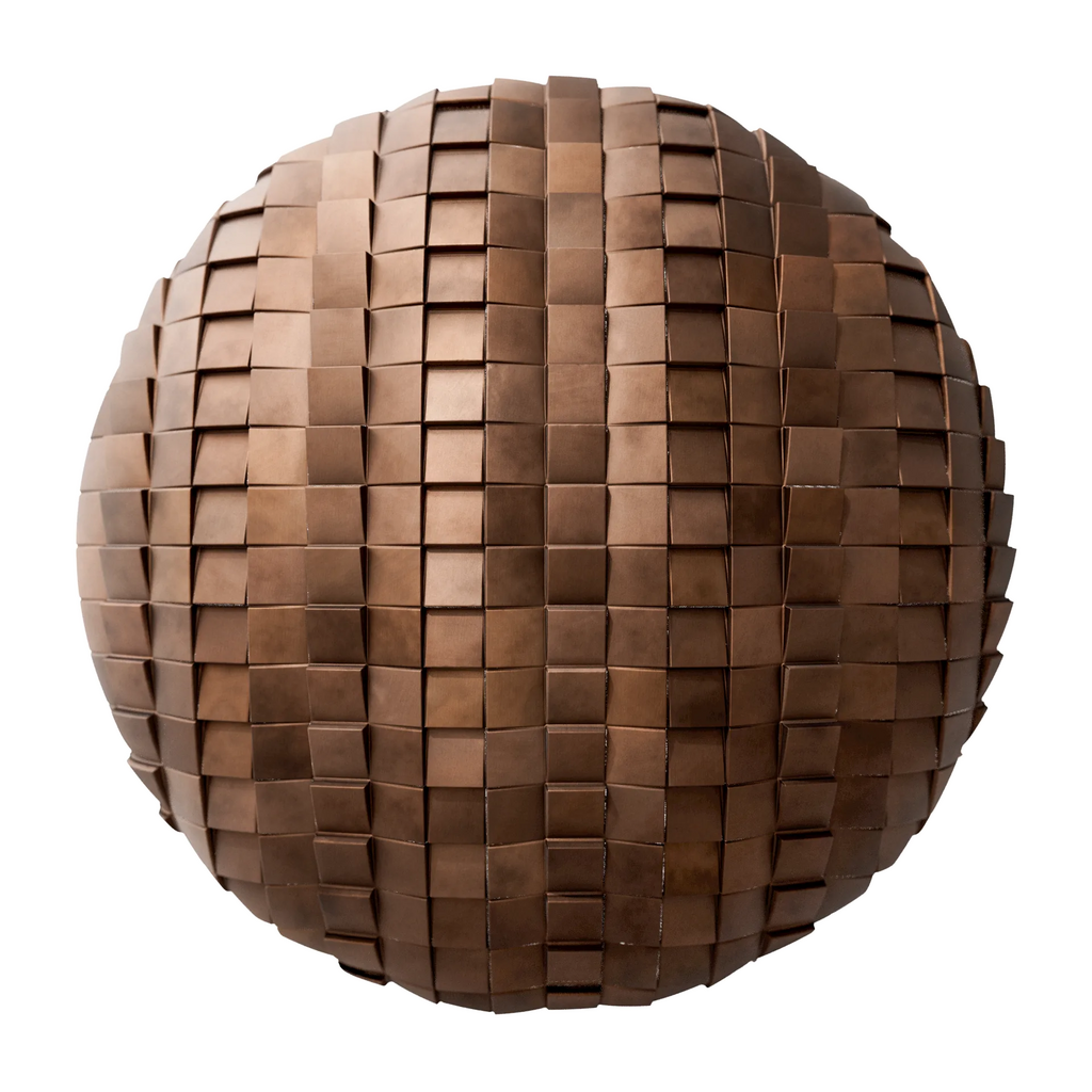 Oxidised Copper 3D Metal Panel PBR Texture - Sphere Swatch Preview | Superellipse