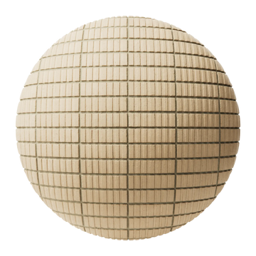 Grooved Buff Brick Facade Stack Bond PBR Texture - Sphere Swatch Preview | Superellipse