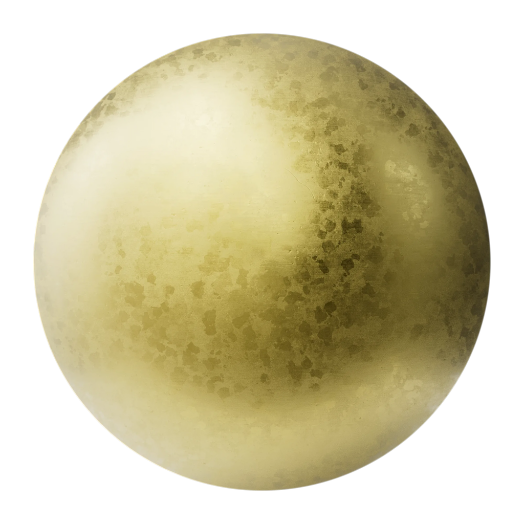 Galvanised Hotdip Brass Metal PBR Texture - Sphere Swatch Preview | Superellipse