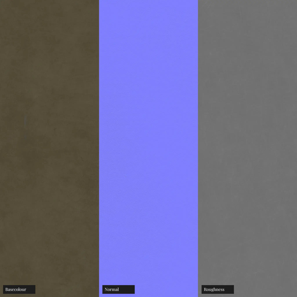 Semi Aniline Fine Grain Leather Kelp Green PBR Texture - Example Scene Visualization | Superellipse