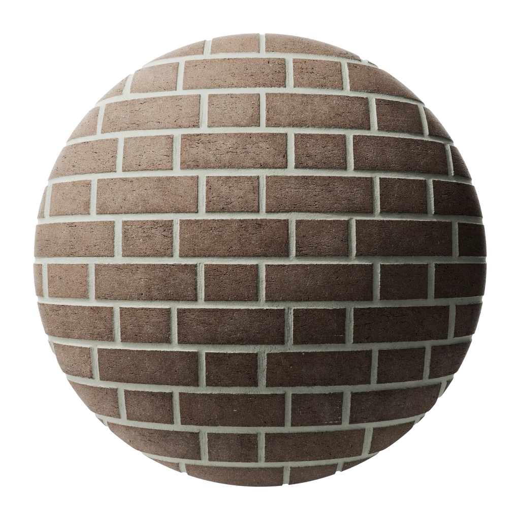 Burnt Hazel Dragfaced Flemish Bond Brick PBR Texture - Sphere Swatch Preview | Superellipse
