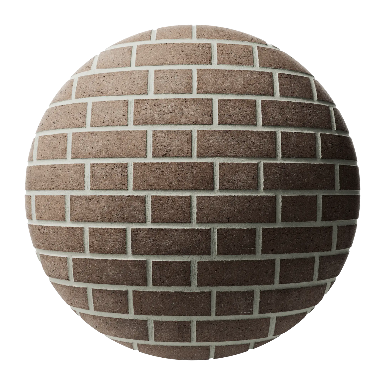 Burnt Hazel Dragfaced Flemish Bond Brick PBR Texture - Sphere Swatch Preview | Superellipse