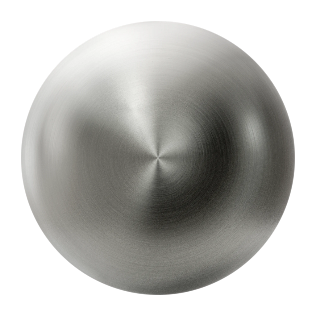 Radial Brushed Buffed Tungsten Metal PBR Texture - Sphere Swatch Preview | Superellipse