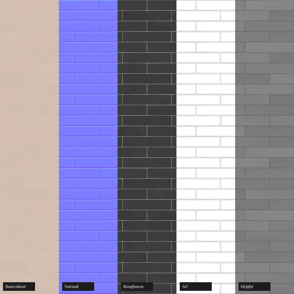 Brickbond Matte Soft Beige Tile PBR Texture - Example Scene Visualization | Superellipse