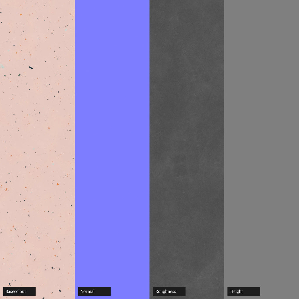 Daisy Pink Terrazzo Plastic Small PBR Texture - Example Scene Visualization | Superellipse