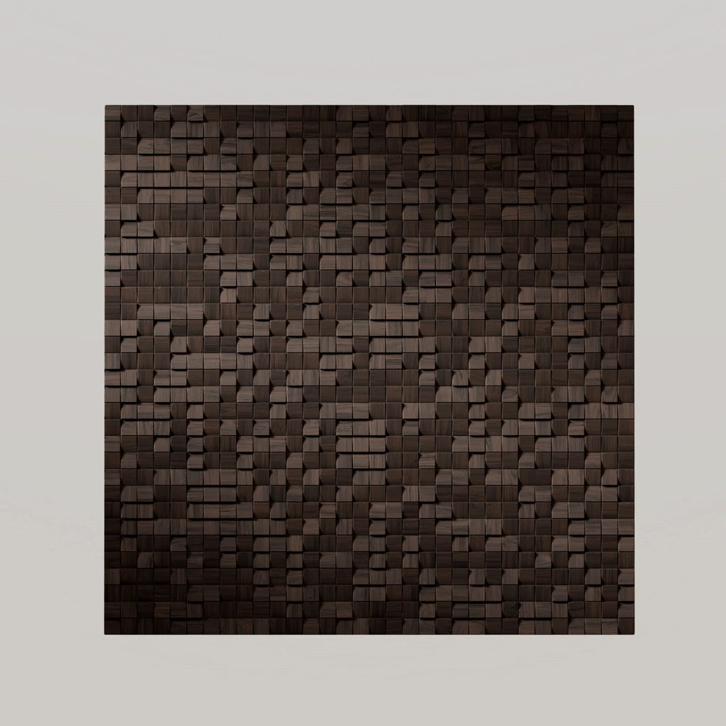 Bevelled Mosaic Walnut Oak Wood Panel PBR Texture - Example Scene Visualization | Superellipse