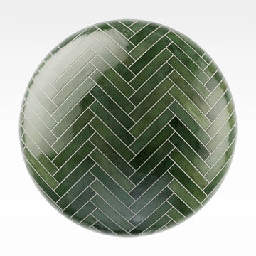 Hoxton Forest Herringbone Porcelain Tile PBR Texture - Sphere Swatch Preview | Superellipse