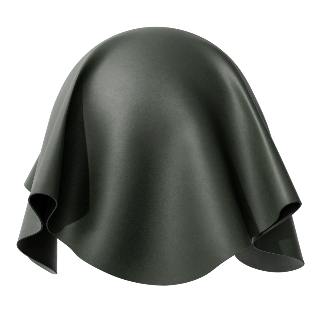 Semi Aniline Top Grain Leather Green PBR Texture - Sphere Swatch Preview | Superellipse