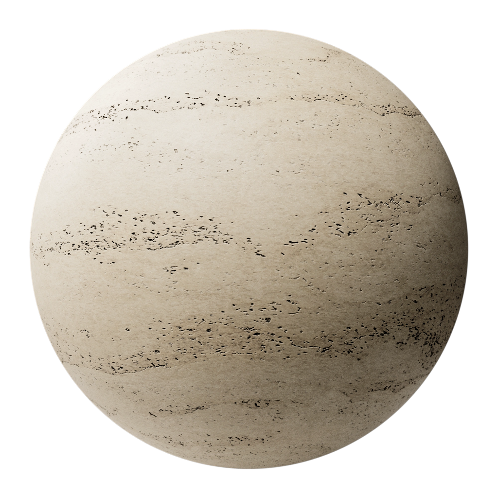 Honed Travertine Unfilled 02 PBR Texture - Sphere Swatch Preview | Superellipse