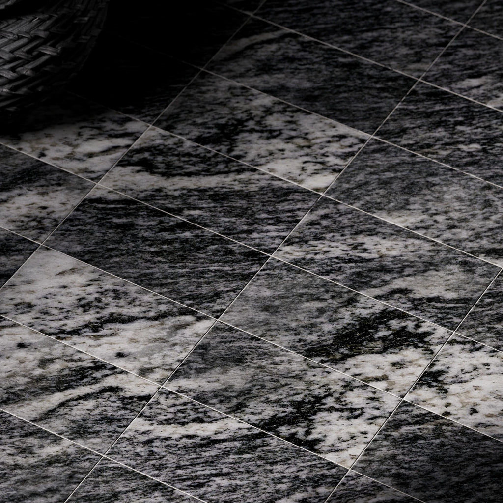 Thundercloud Granite Honed Stacked Tiles PBR Texture - Example Scene Visualization | Superellipse