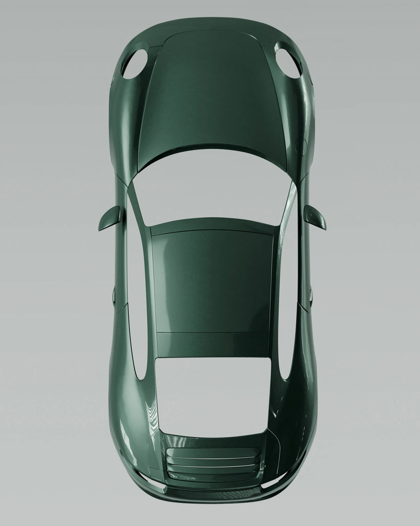 Verdant Green Metallic Gloss Paint PBR Texture - Example Scene Visualization | Superellipse