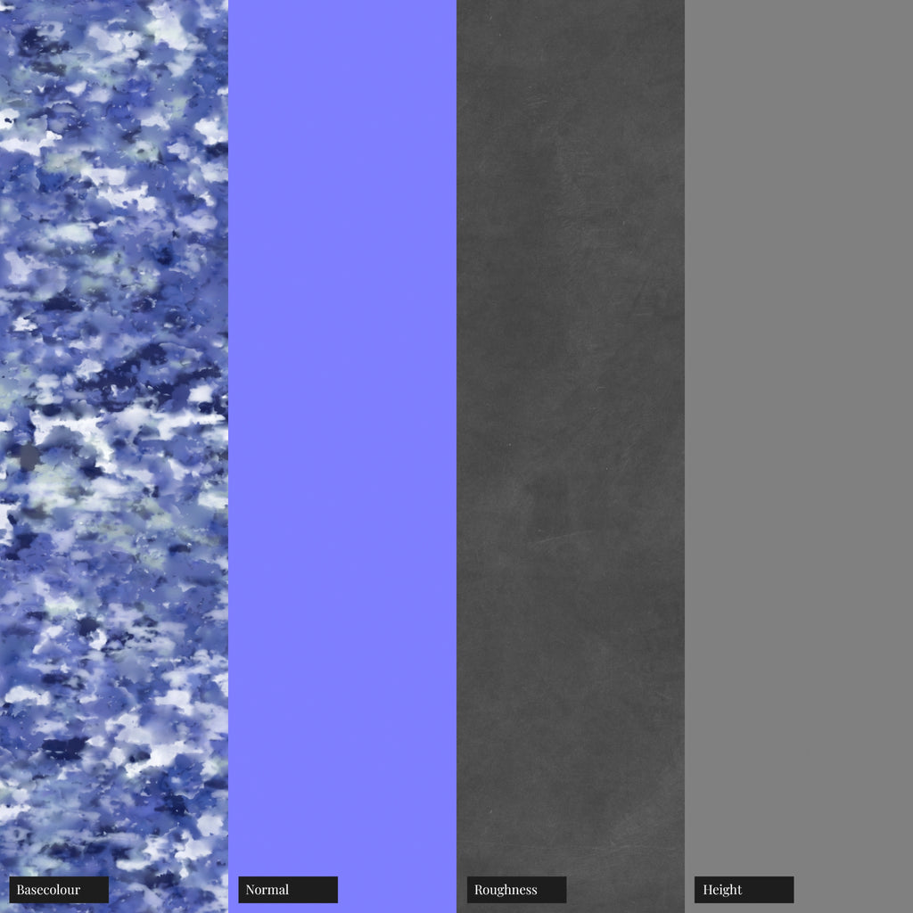 Designer Recycled LDPE Plastic Blue PBR Texture - Example Scene Visualization | Superellipse