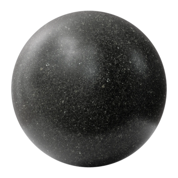 Nero Black Honed Granite Slab PBR Texture - Sphere Swatch Preview | Superellipse