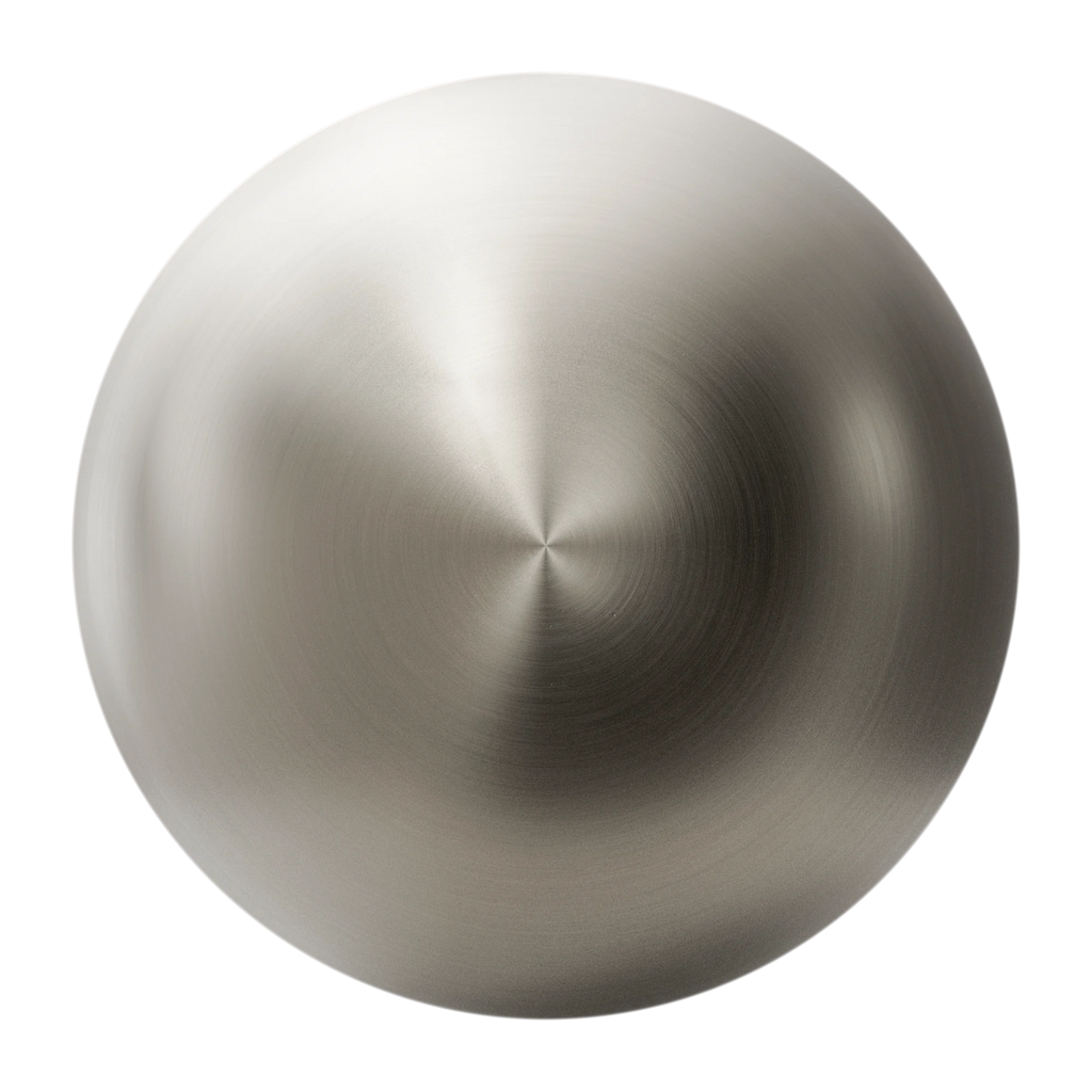 Radial Brushed Buffed Platinum Metal PBR Texture - Sphere Swatch Preview | Superellipse