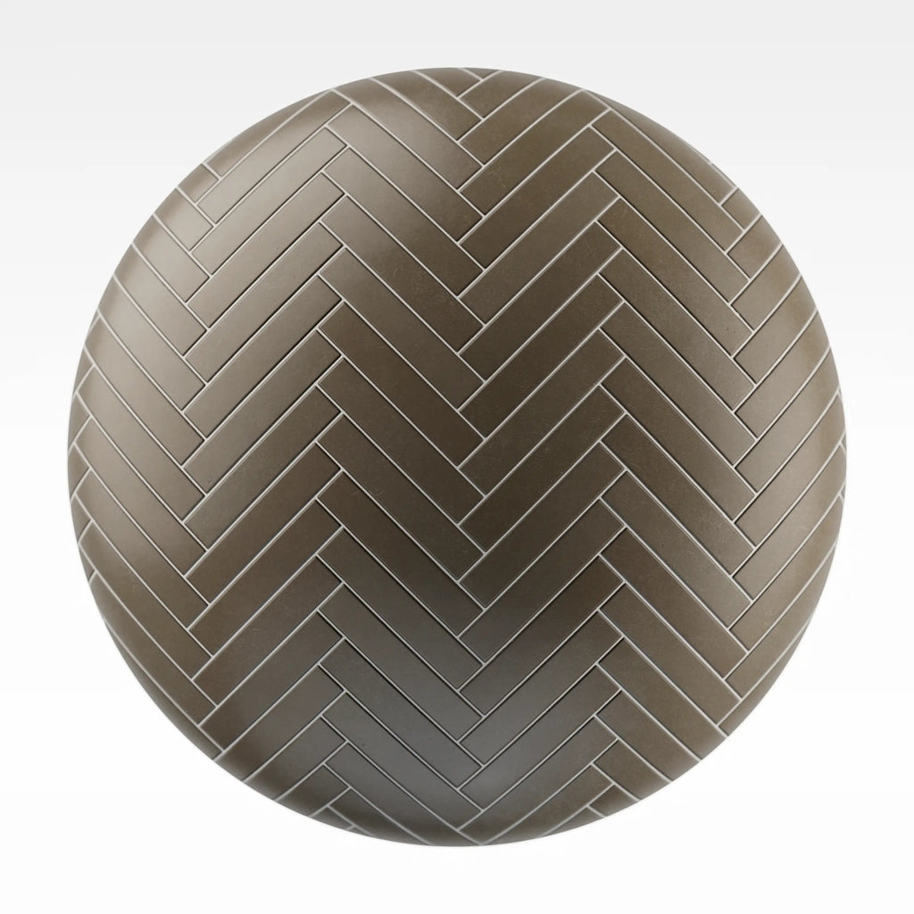 Herringbone Matte Martini Olive Tile PBR Texture - Sphere Swatch Preview | Superellipse