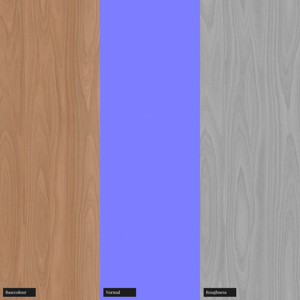 Red Oak Crown Cut Bonded Wood Veneer PBR Texture - Example Scene Visualization | Superellipse