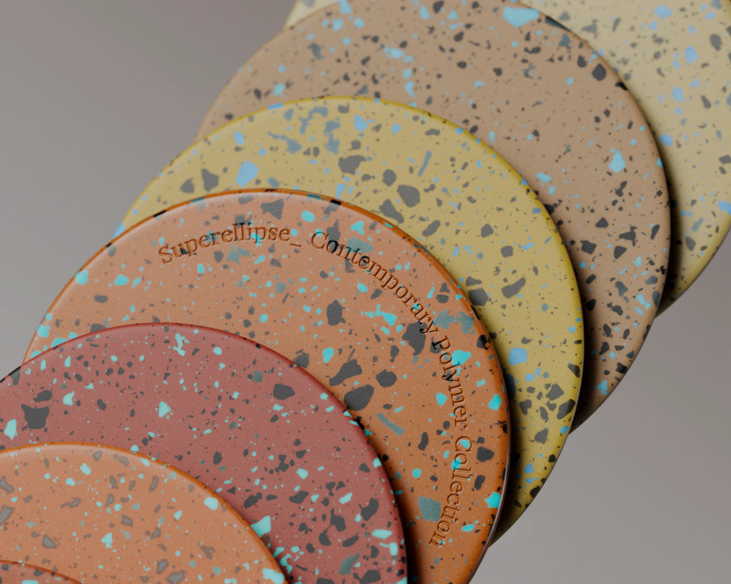 Burnt Sienna Terrazzo Plastic PBR Texture - Example Scene Visualization | Superellipse
