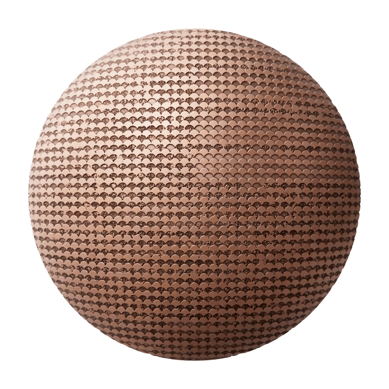 Oxidised Scallop 3D Copper Panel PBR Texture - Sphere Swatch Preview | Superellipse