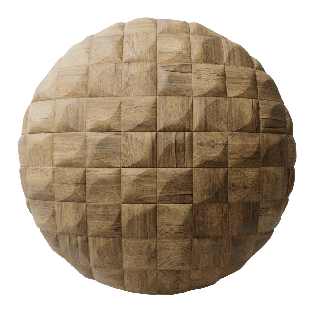Arch Surface Oak Wood Panel PBR Texture - Sphere Swatch Preview | Superellipse