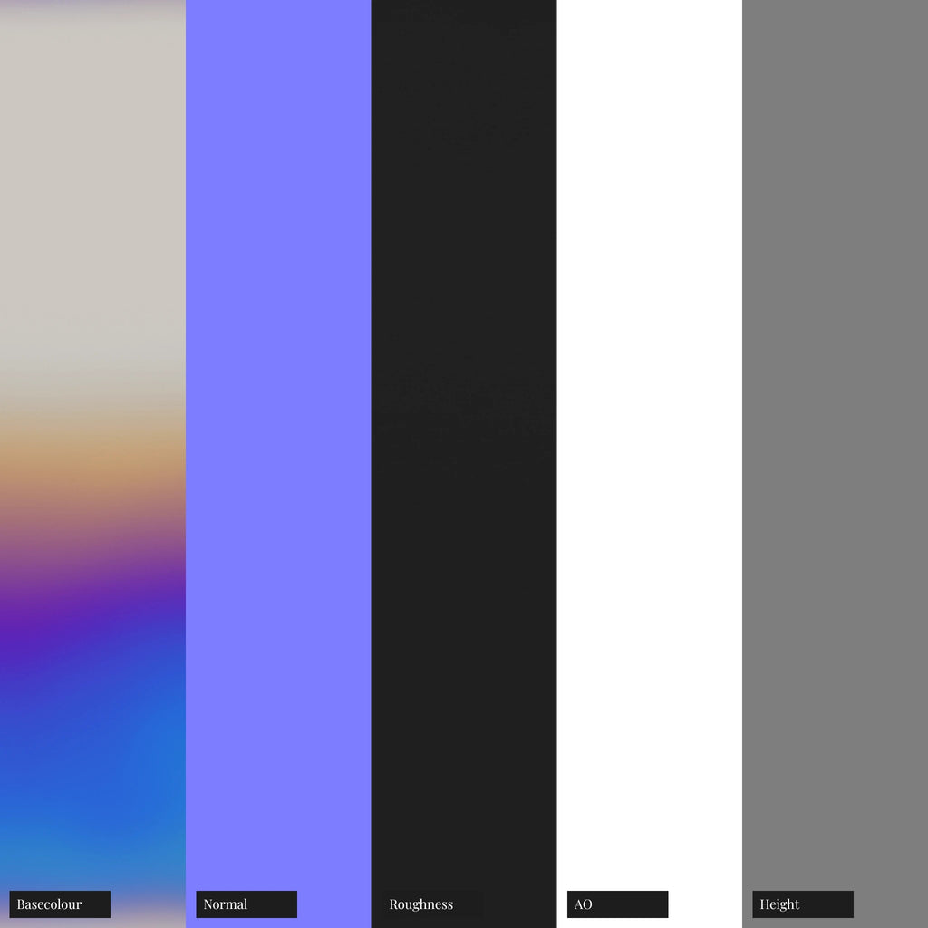 Heat Treated Polished Titanium Linear PBR Texture - Example Scene Visualization | Superellipse